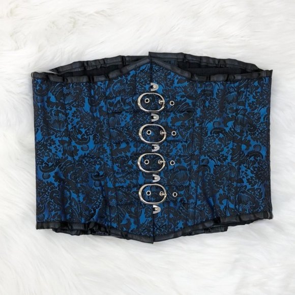 Other - Royal Blue Black Jacquard Waist Training Corset